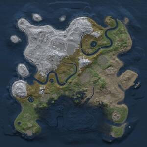 Thumbnail Rust Map: Procedural Map, Size: 3500, Seed: 1915102893, 13 Monuments