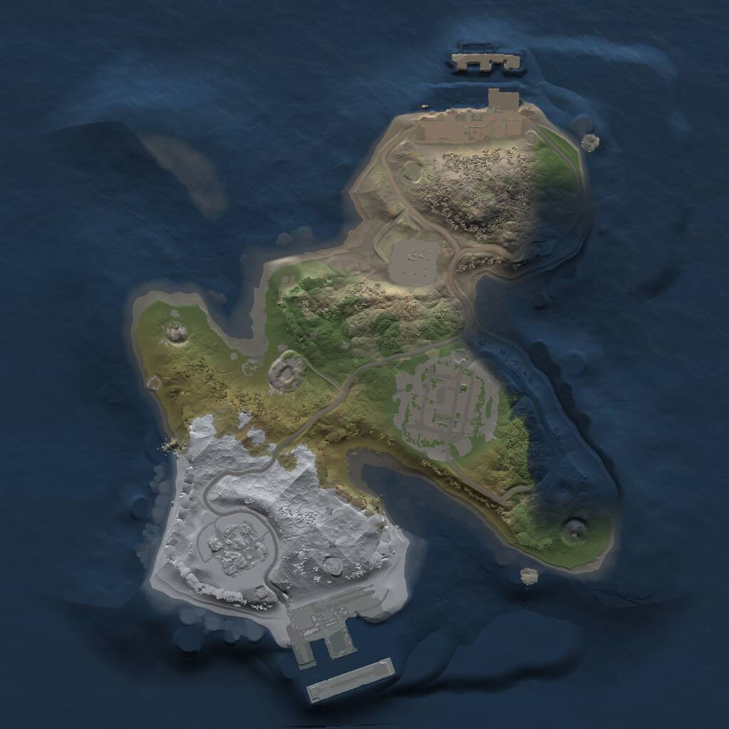 Rust Map: Procedural Map, Size: 1650, Seed: 38482, 5 Monuments