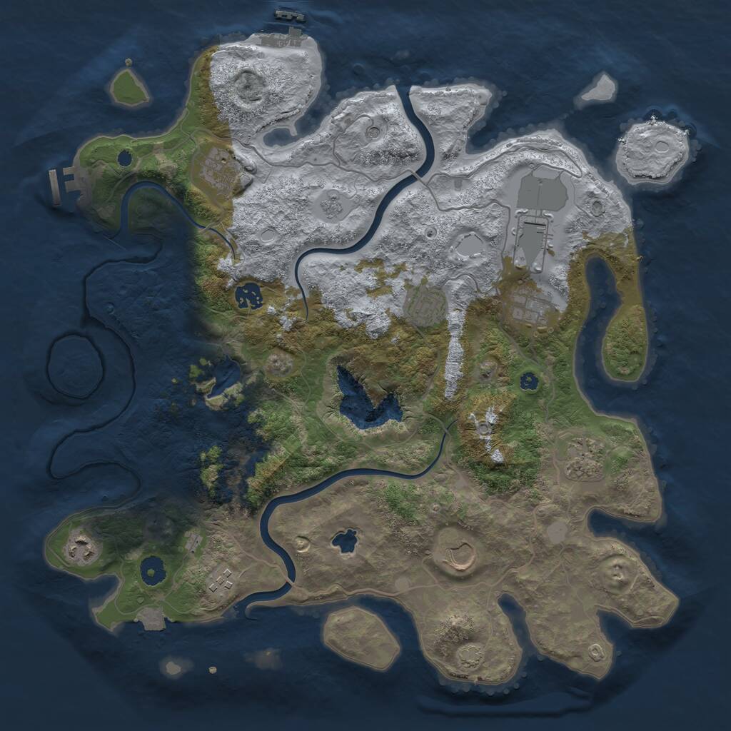 Rust Map: Procedural Map, Size: 4000, Seed: 970840911, 15 Monuments
