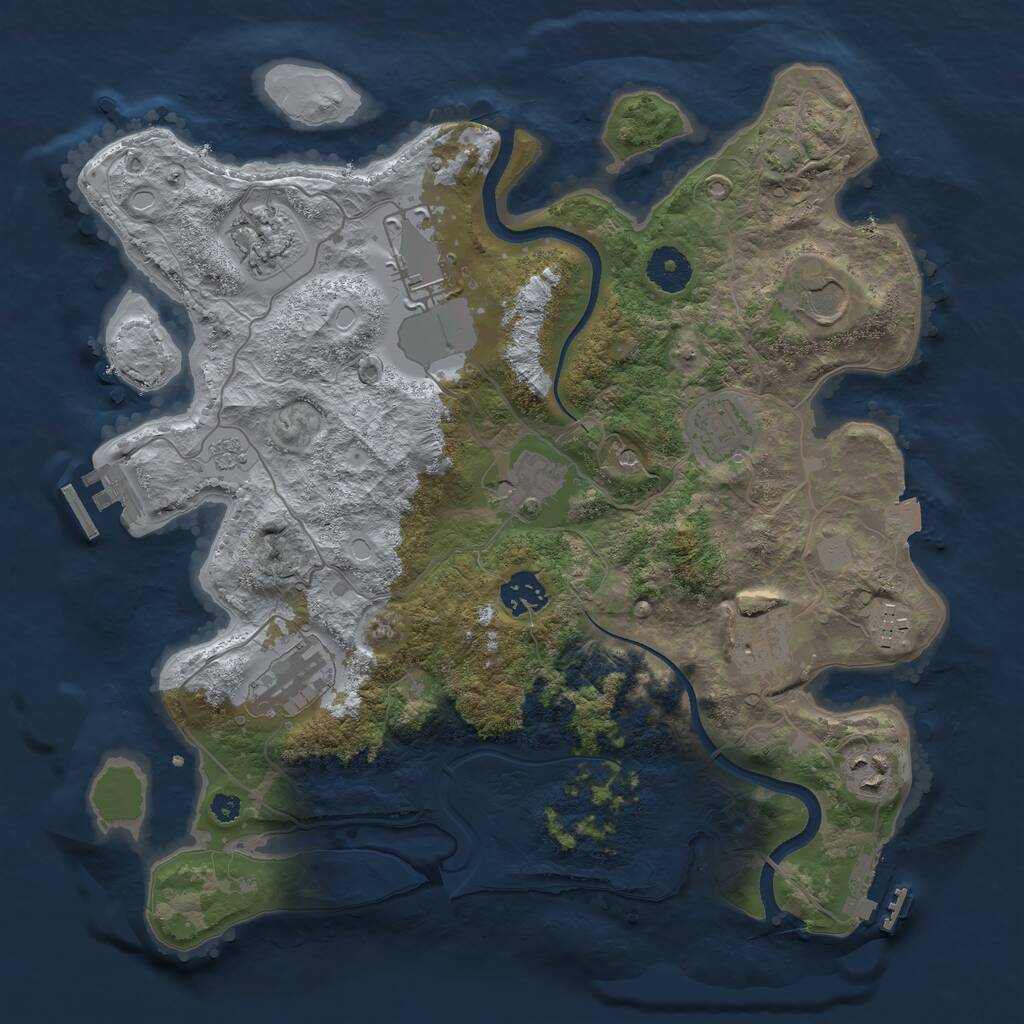 Rust Map: Procedural Map, Size: 3500, Seed: 426032697, 16 Monuments