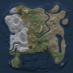 Thumbnail Rust Map: Procedural Map, Size: 3500, Seed: 201812001, 16 Monuments