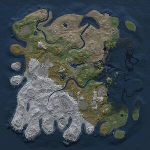 Thumbnail Rust Map: Procedural Map, Size: 4000, Seed: 9483, 14 Monuments