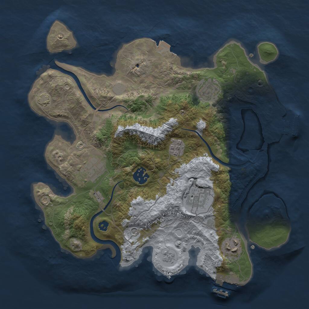 Rust Map: Procedural Map, Size: 3000, Seed: 72244, 12 Monuments