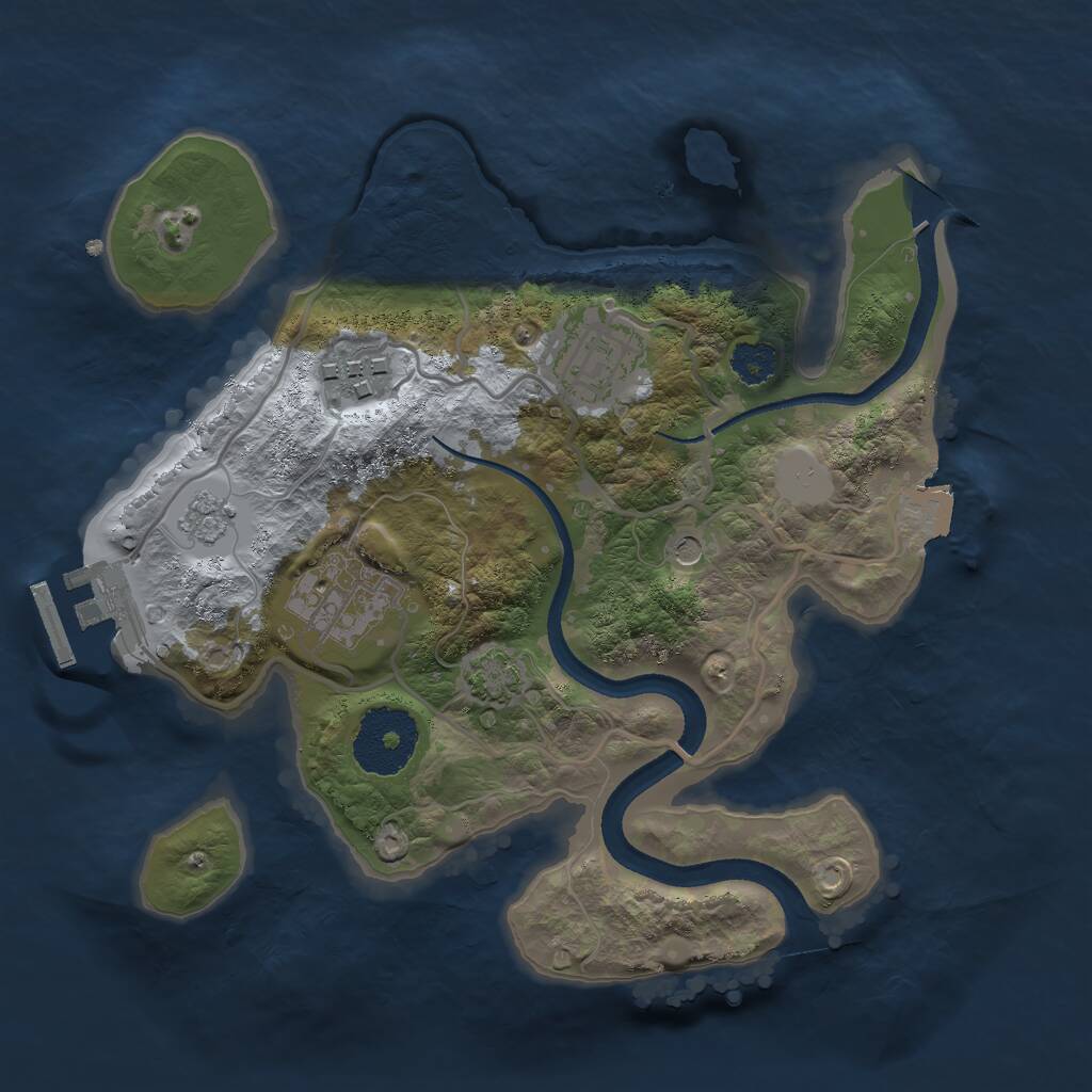 Rust Map: Procedural Map, Size: 2500, Seed: 67676767, 8 Monuments