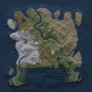 Thumbnail Rust Map: Procedural Map, Size: 3500, Seed: 437752805, 13 Monuments
