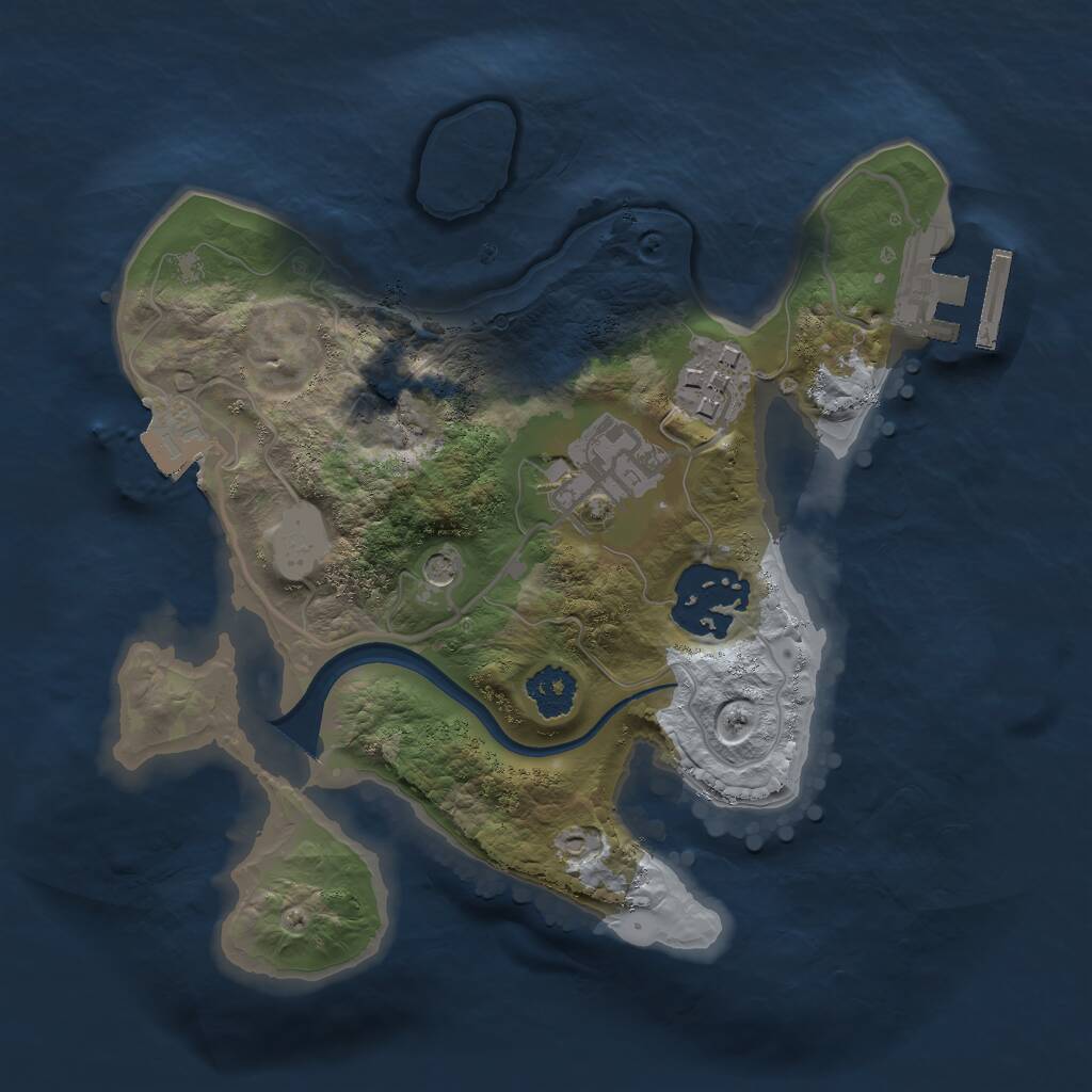 Rust Map: Procedural Map, Size: 2200, Seed: 923857141, 6 Monuments