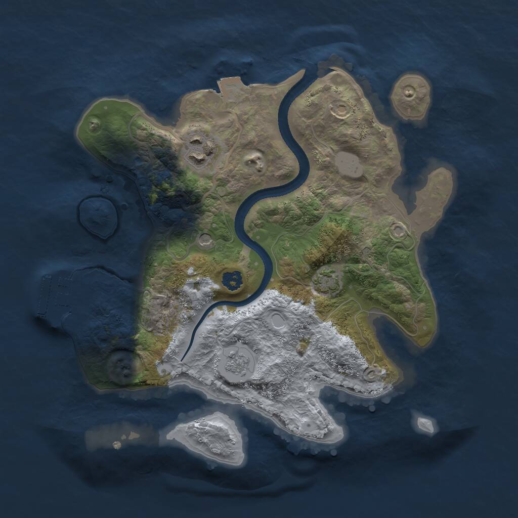 Rust Map: Procedural Map, Size: 2550, Seed: 700262159, 6 Monuments