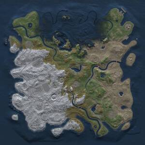 Thumbnail Rust Map: Procedural Map, Size: 4500, Seed: 73646223, 16 Monuments