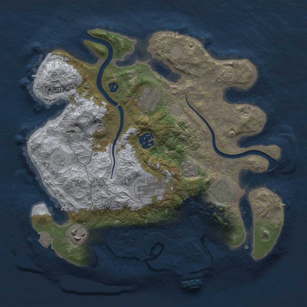 Rust Map: Procedural Map, Size: 3000, Seed: 1469893638, 11 Monuments
