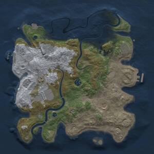 Thumbnail Rust Map: Procedural Map, Size: 3500, Seed: 21944894, 13 Monuments
