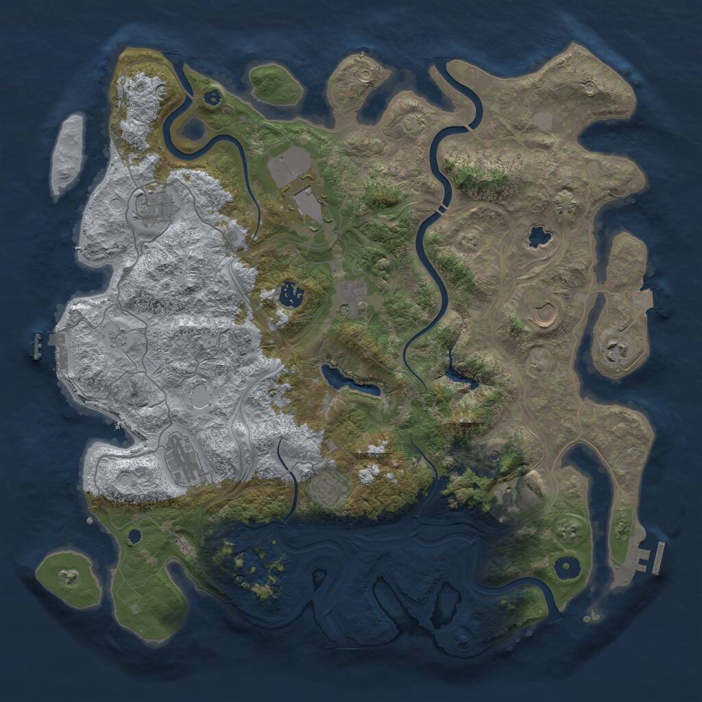 Rust Map: Procedural Map, Size: 4250, Seed: 2141981, 16 Monuments
