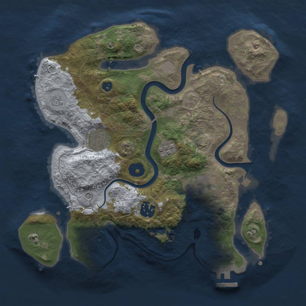 Rust Map: Procedural Map, Size: 3000, Seed: 2141981, 9 Monuments