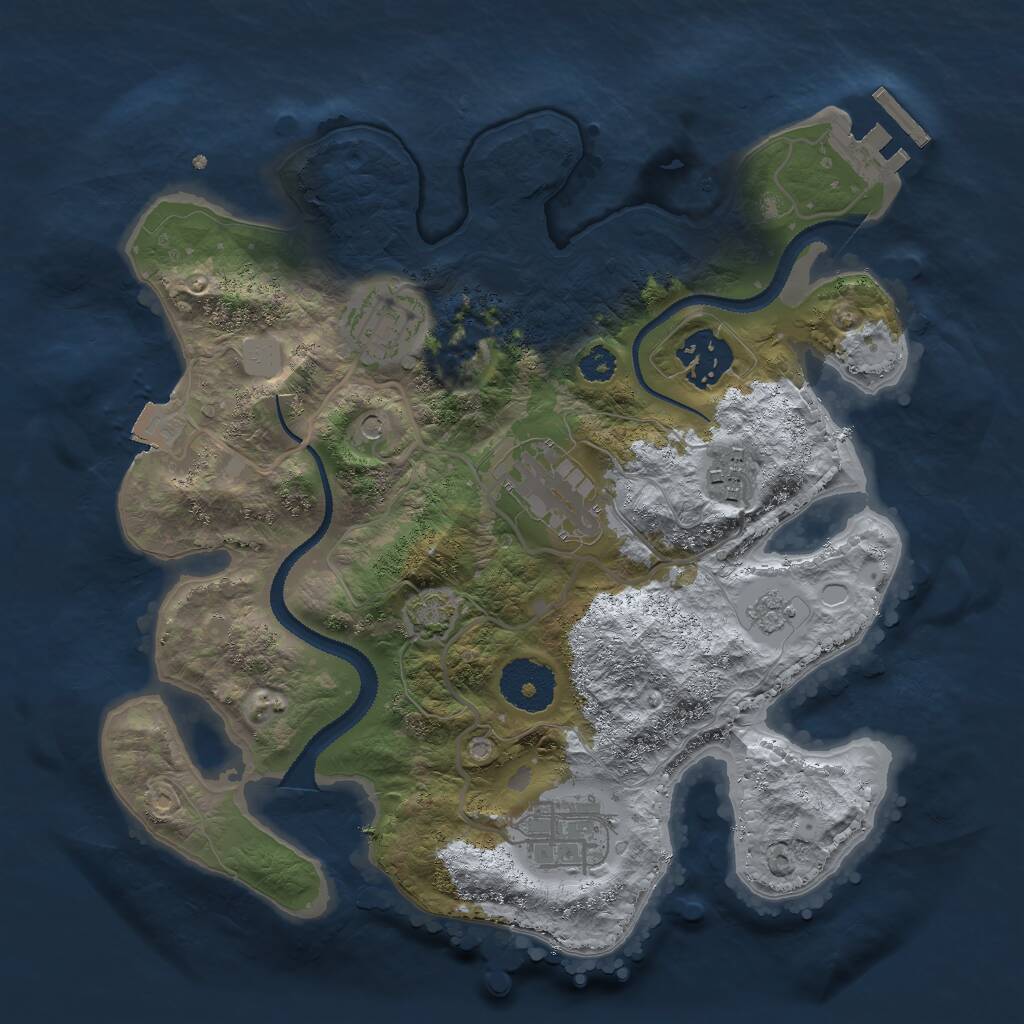 Rust Map: Procedural Map, Size: 2850, Seed: 645100, 10 Monuments