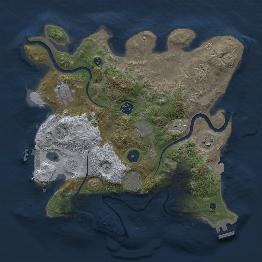 Rust Map: Procedural Map, Size: 3250, Seed: 4281992, 13 Monuments