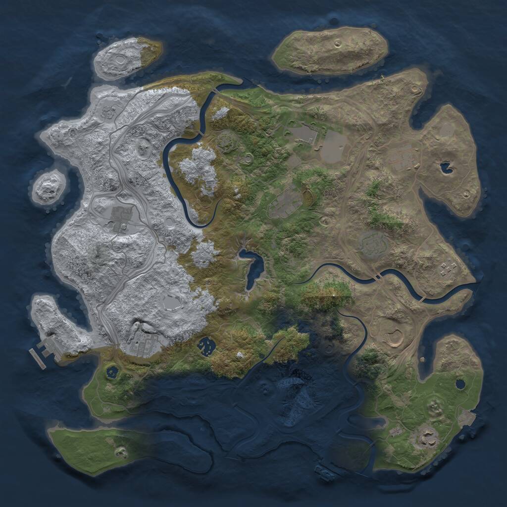 Rust Map: Procedural Map, Size: 4252, Seed: 1441133105, 16 Monuments