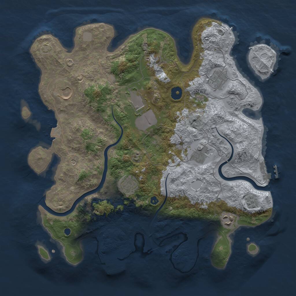 Rust Map: Procedural Map, Size: 3600, Seed: 15151352, 14 Monuments