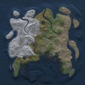 Thumbnail Rust Map: Procedural Map, Size: 3500, Seed: 423690461, 13 Monuments