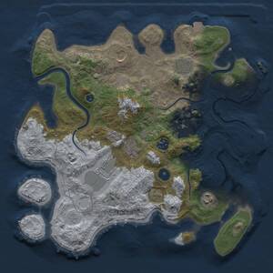 Thumbnail Rust Map: Procedural Map, Size: 3500, Seed: 95767651, 14 Monuments