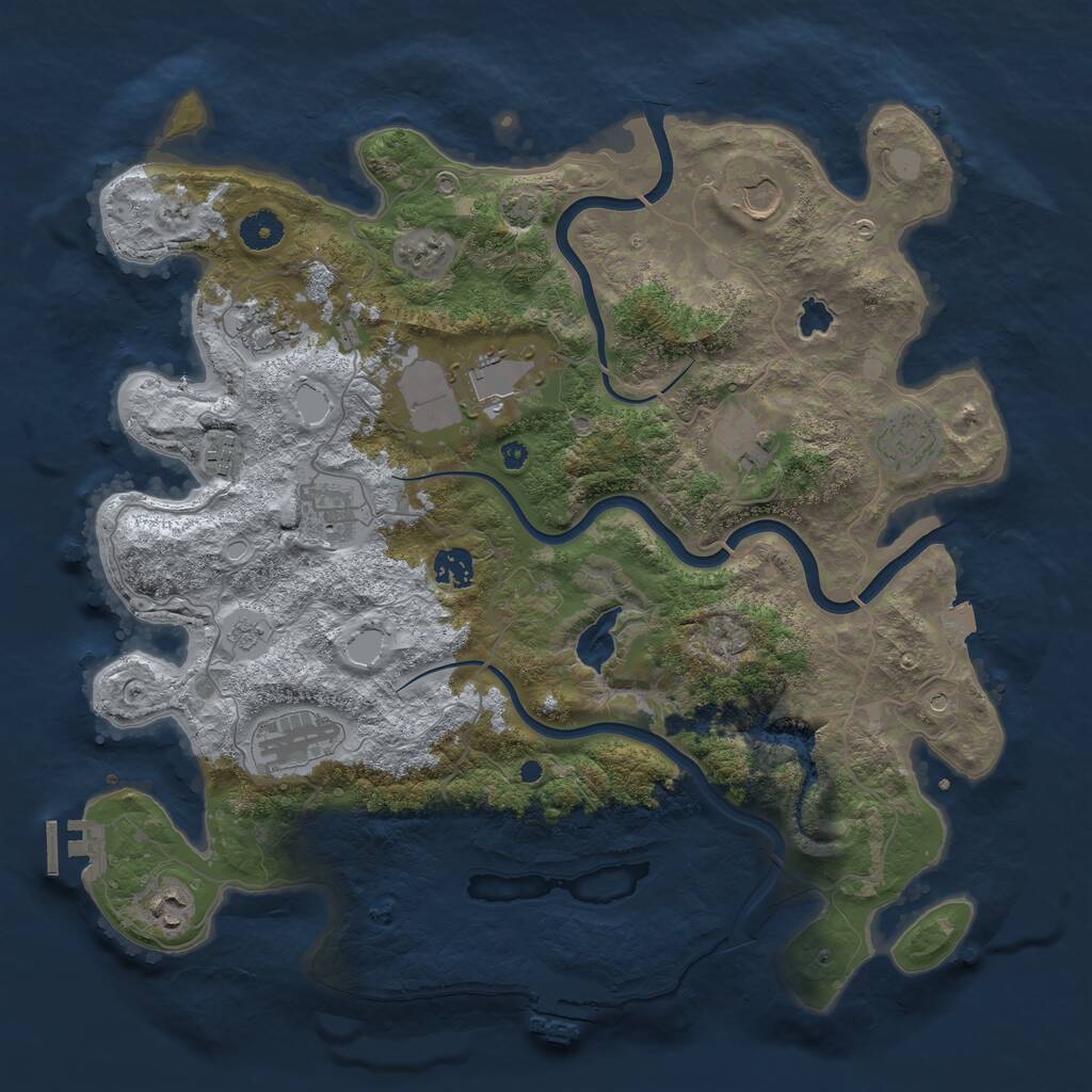 Rust Map: Procedural Map, Size: 4000, Seed: 1403342227, 16 Monuments