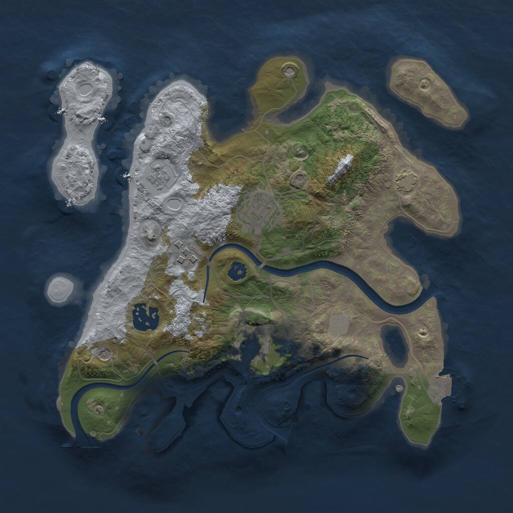 Rust Map: Procedural Map, Size: 2750, Seed: 66627754, 8 Monuments