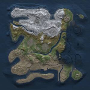 Thumbnail Rust Map: Procedural Map, Size: 3000, Seed: 1084103406, 9 Monuments