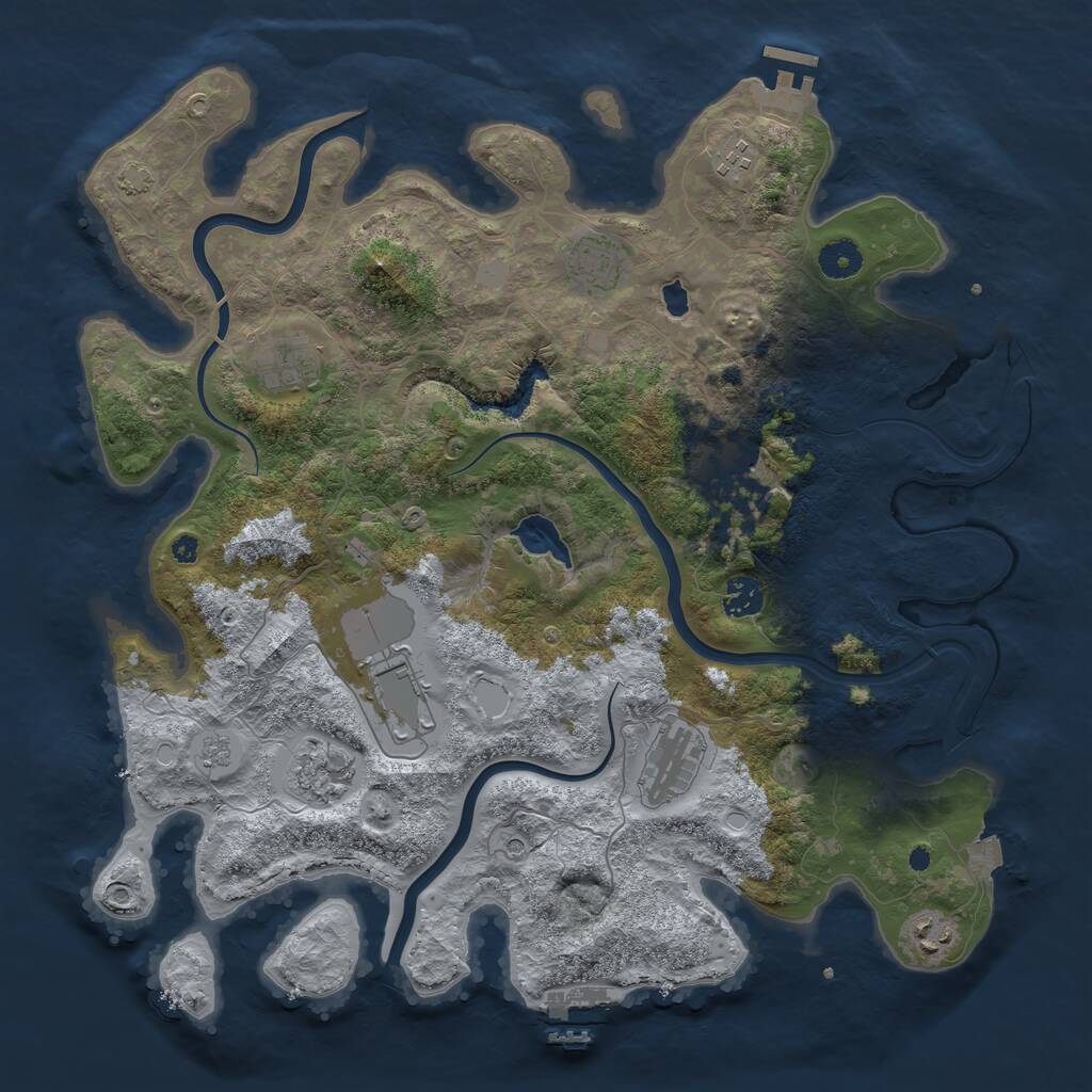 Rust Map: Procedural Map, Size: 4000, Seed: 67324, 15 Monuments