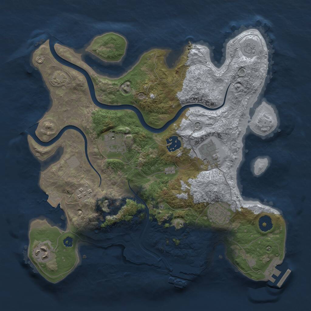 Rust Map: Procedural Map, Size: 3100, Seed: 1130064393, 12 Monuments