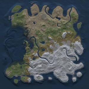 Thumbnail Rust Map: Procedural Map, Size: 4446, Seed: 481981, 16 Monuments