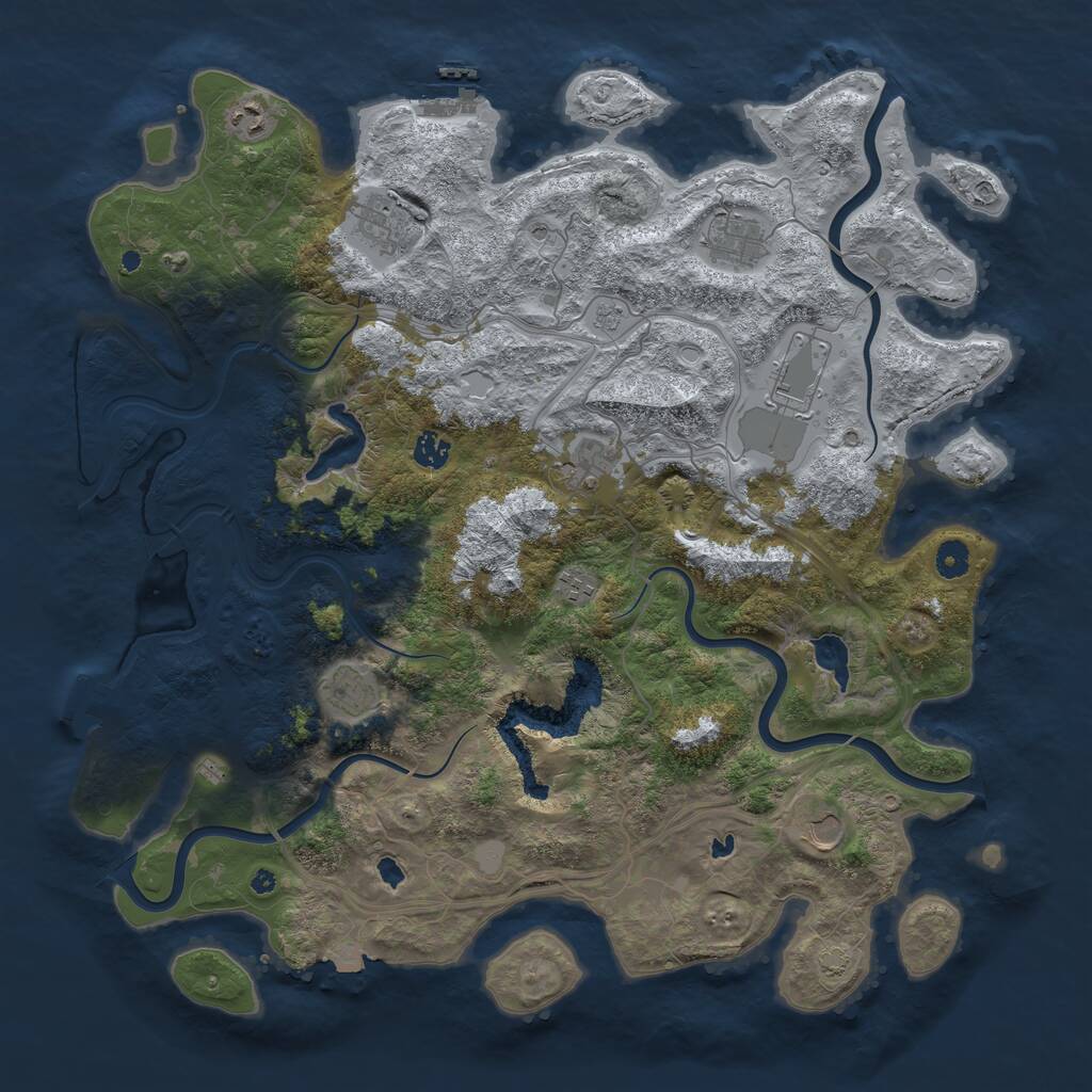 Rust Map: Procedural Map, Size: 4500, Seed: 406175, 15 Monuments