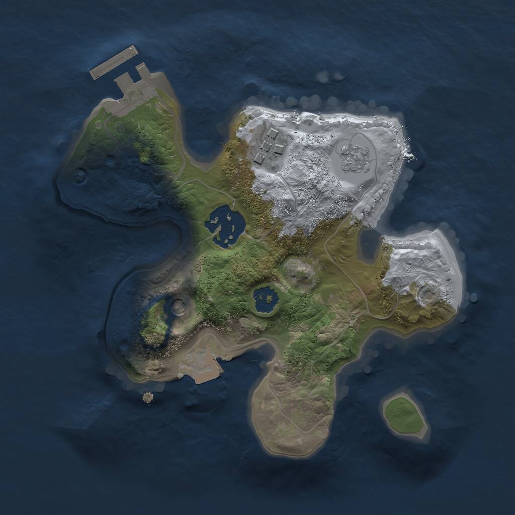 Rust Map: Procedural Map, Size: 2000, Seed: 1109597785, 6 Monuments