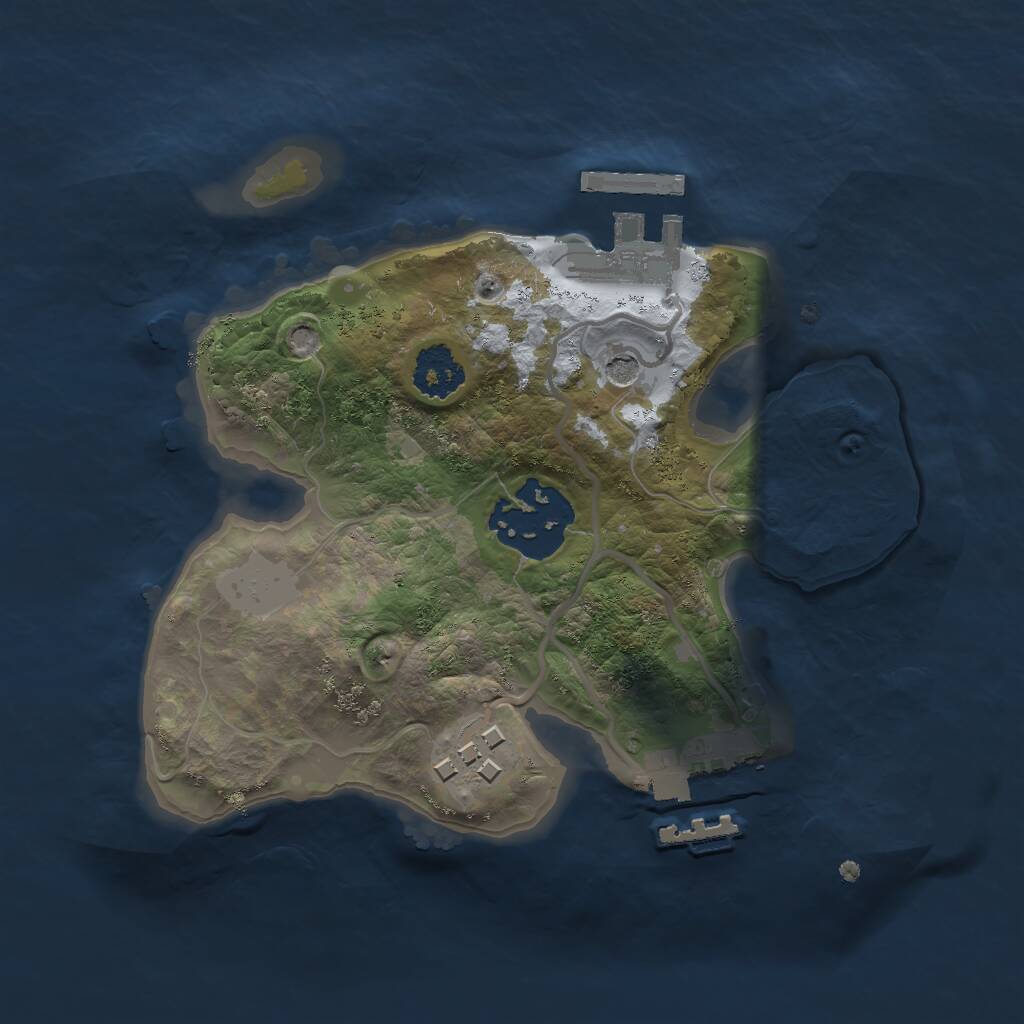 Rust Map: Procedural Map, Size: 2000, Seed: 182351876, 6 Monuments