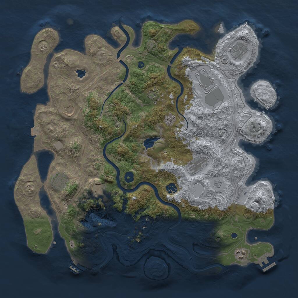 Rust Map: Procedural Map, Size: 4250, Seed: 28309, 16 Monuments
