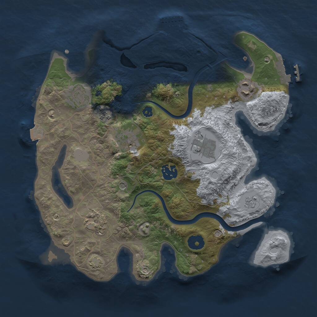 Rust Map: Procedural Map, Size: 3000, Seed: 1347137061, 13 Monuments