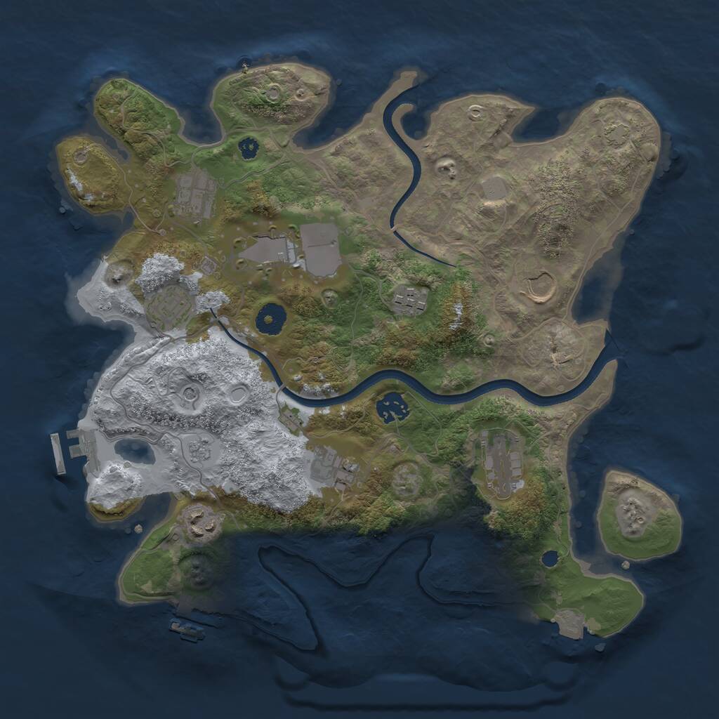 Rust Map: Procedural Map, Size: 3500, Seed: 4281992, 15 Monuments