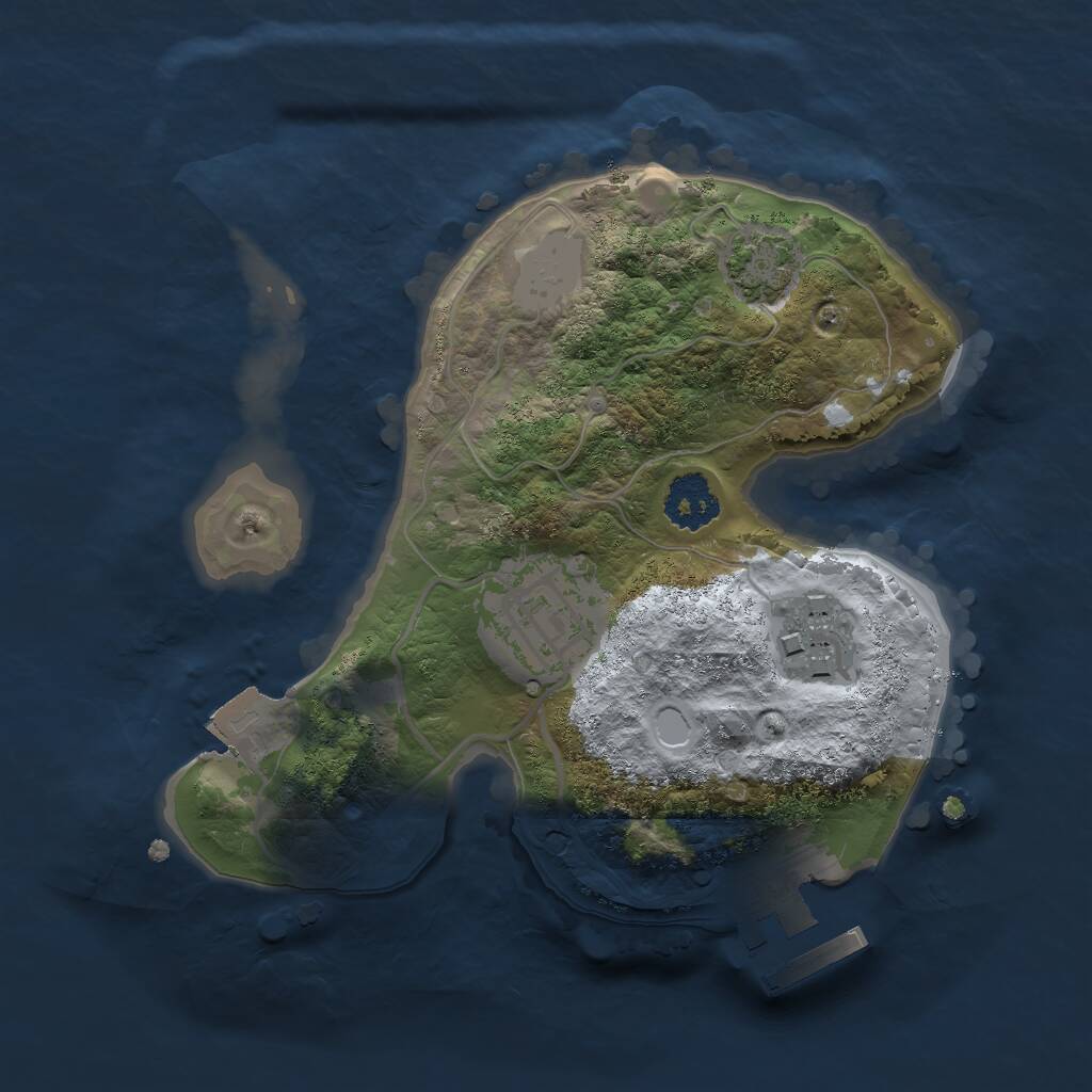 Rust Map: Procedural Map, Size: 2000, Seed: 1234588, 5 Monuments
