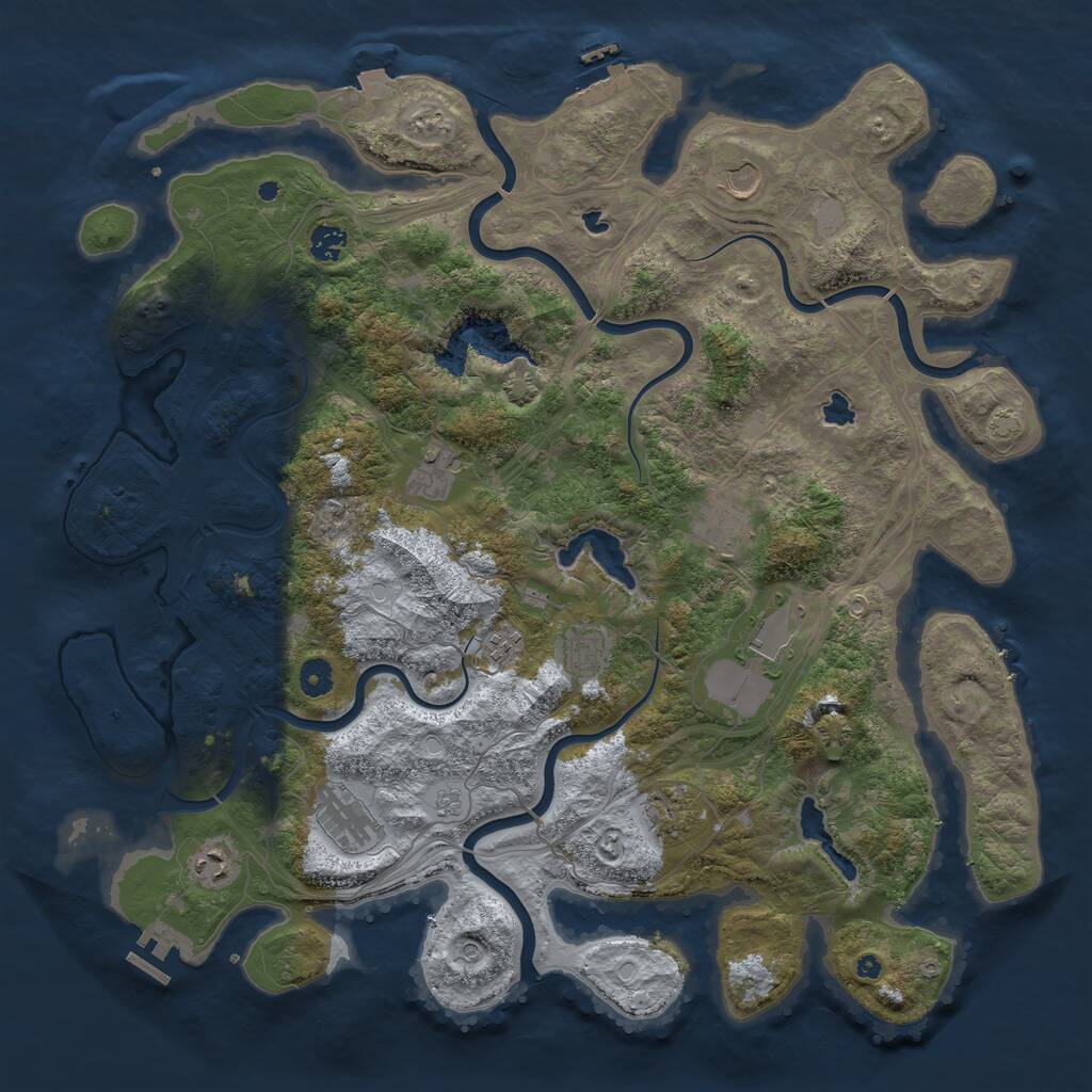 Rust Map: Procedural Map, Size: 4500, Seed: 180902, 16 Monuments