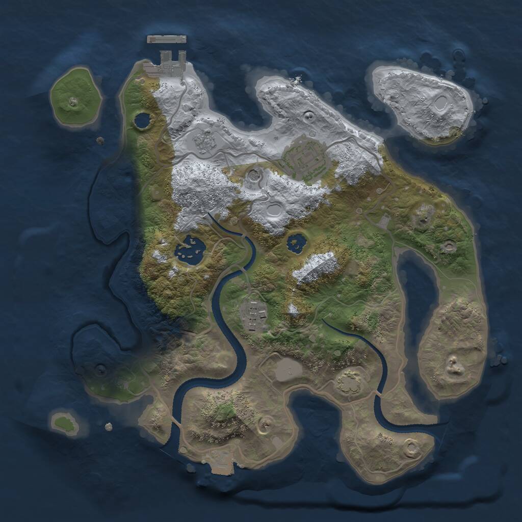 Rust Map: Procedural Map, Size: 2700, Seed: 437845140, 8 Monuments