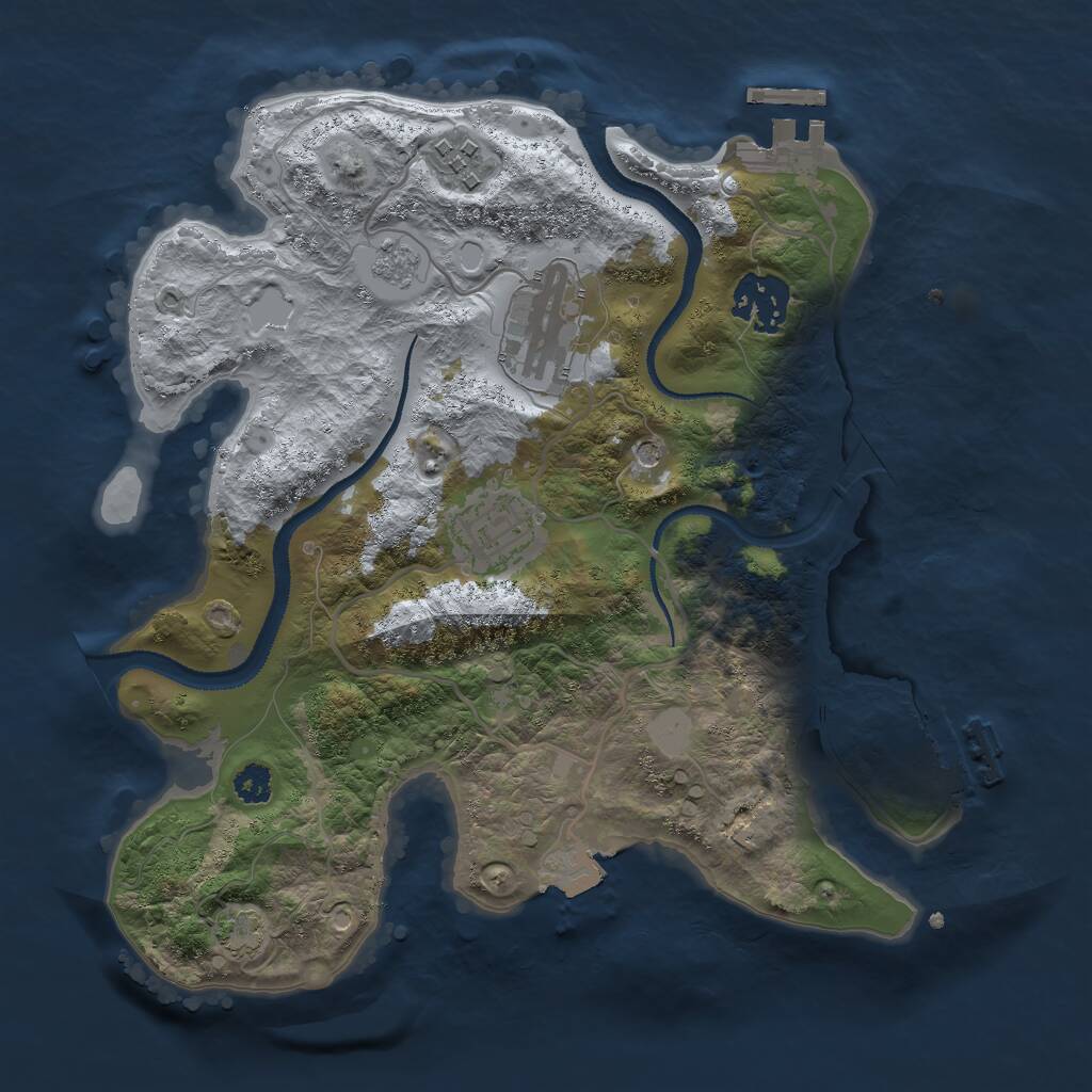 Rust Map: Procedural Map, Size: 2800, Seed: 131188882, 10 Monuments