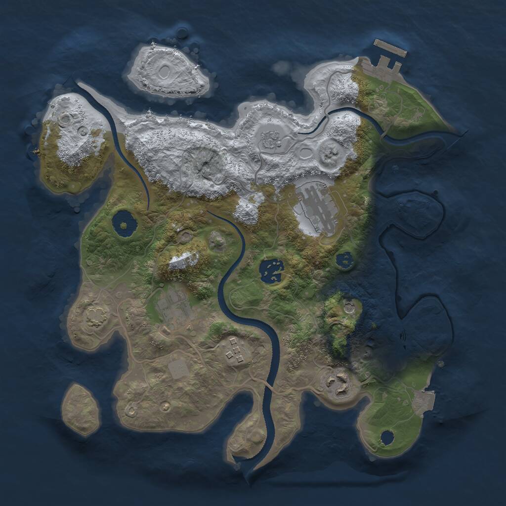Rust Map: Procedural Map, Size: 3000, Seed: 46444463, 10 Monuments