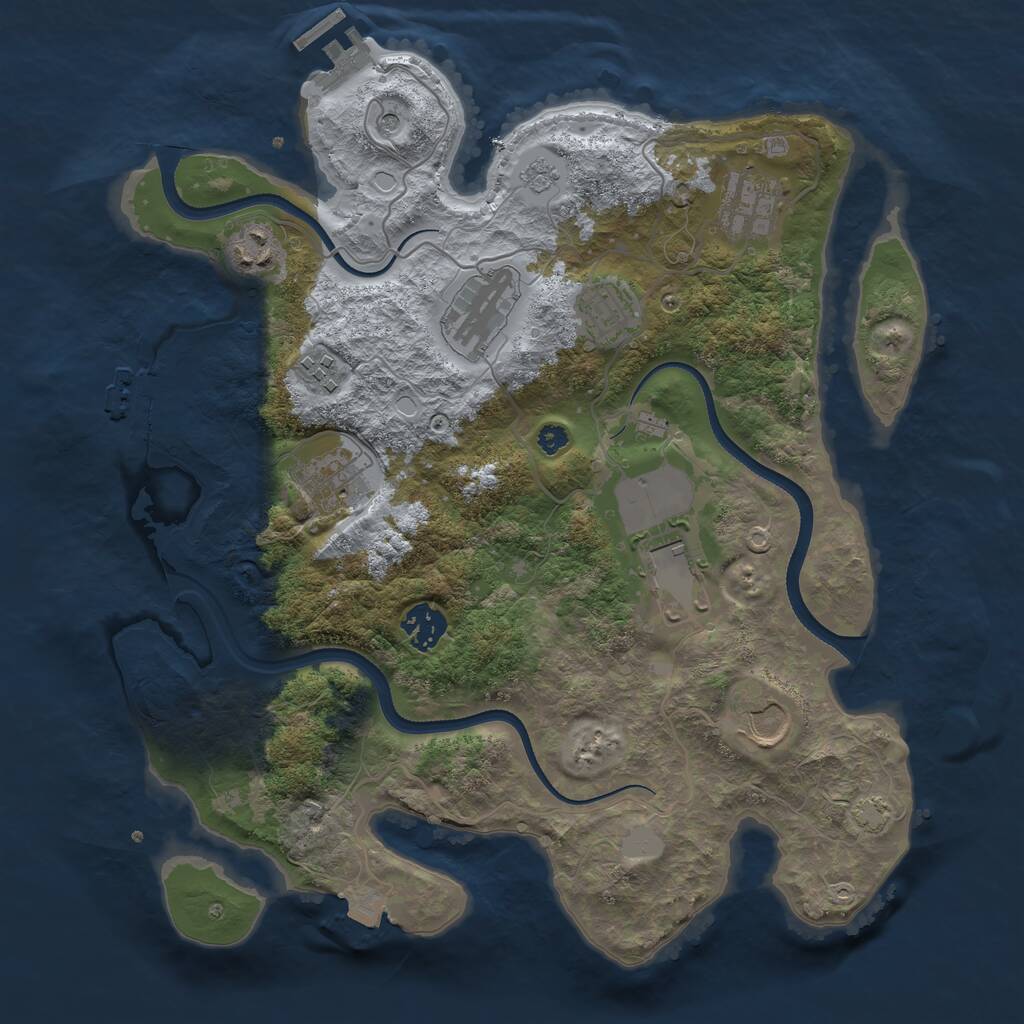 Rust Map: Procedural Map, Size: 3500, Seed: 59399534, 15 Monuments