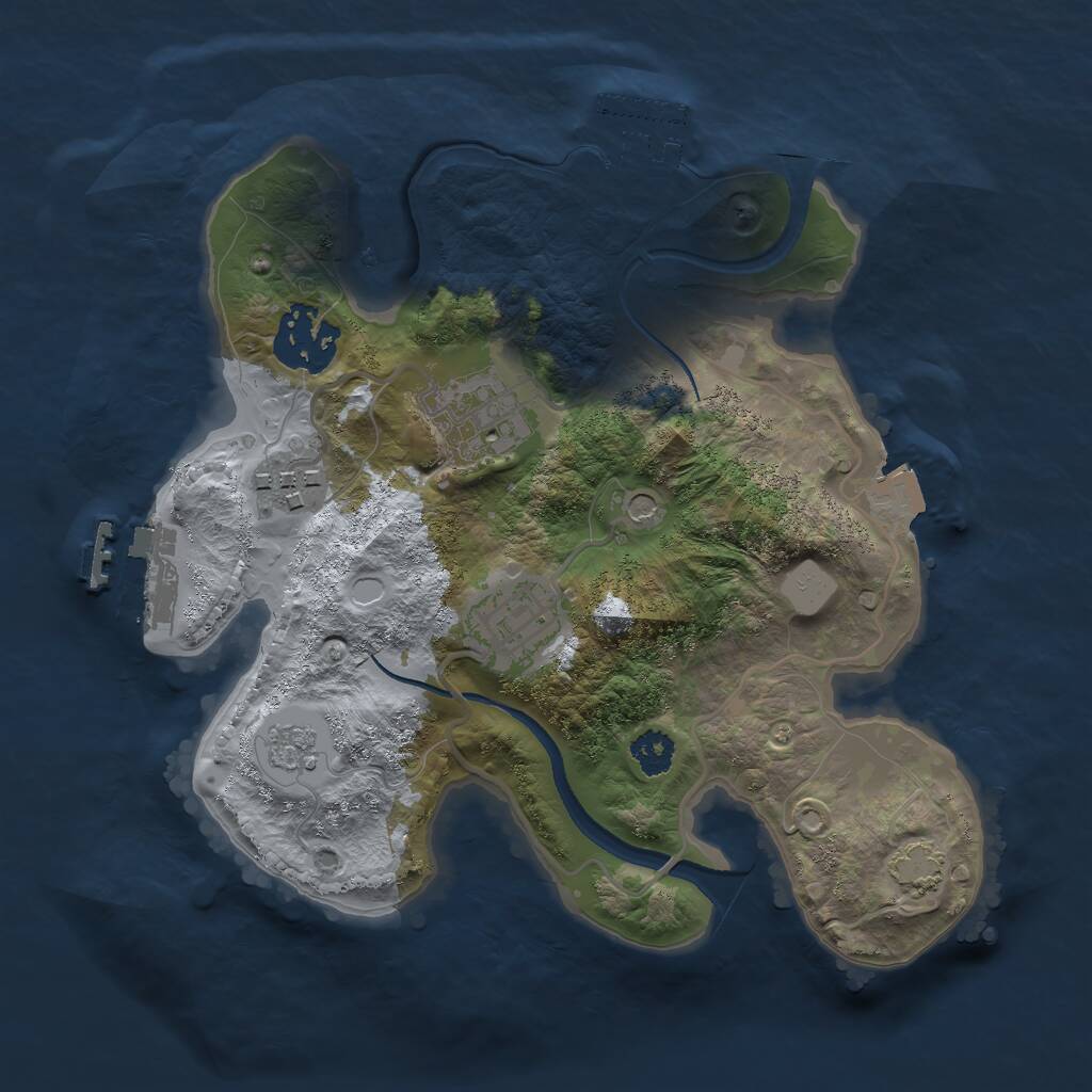 Rust Map: Procedural Map, Size: 2500, Seed: 421295978, 10 Monuments