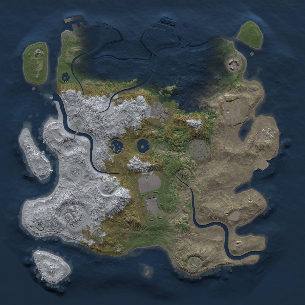 Rust Map: Procedural Map, Size: 3500, Seed: 1316364286, 14 Monuments