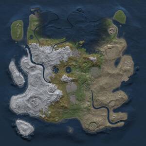 Thumbnail Rust Map: Procedural Map, Size: 3500, Seed: 1316364286, 14 Monuments