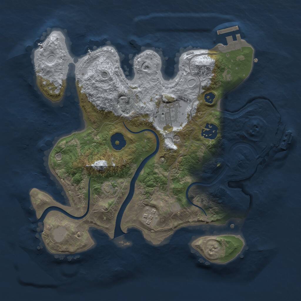 Rust Map: Procedural Map, Size: 2800, Seed: 1721309684, 8 Monuments