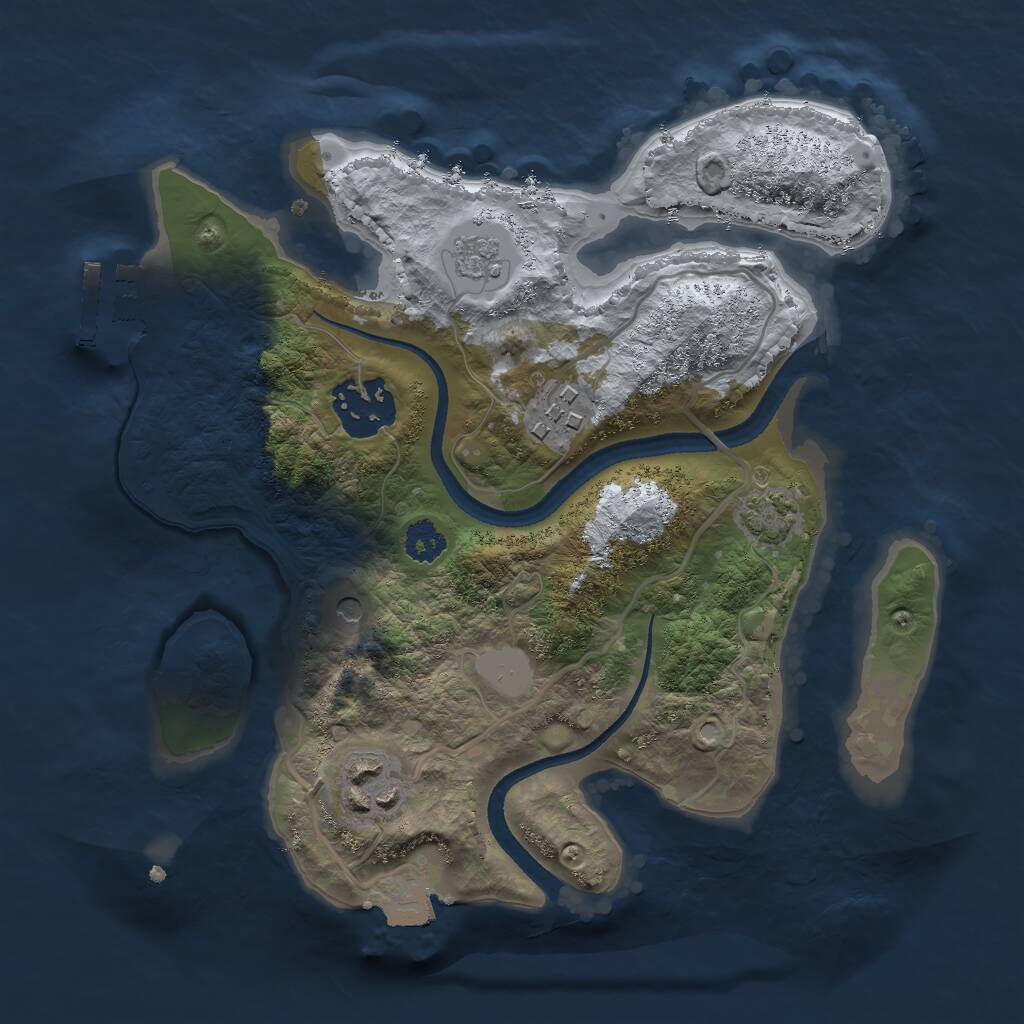 Rust Map: Procedural Map, Size: 2500, Seed: 421295981, 8 Monuments