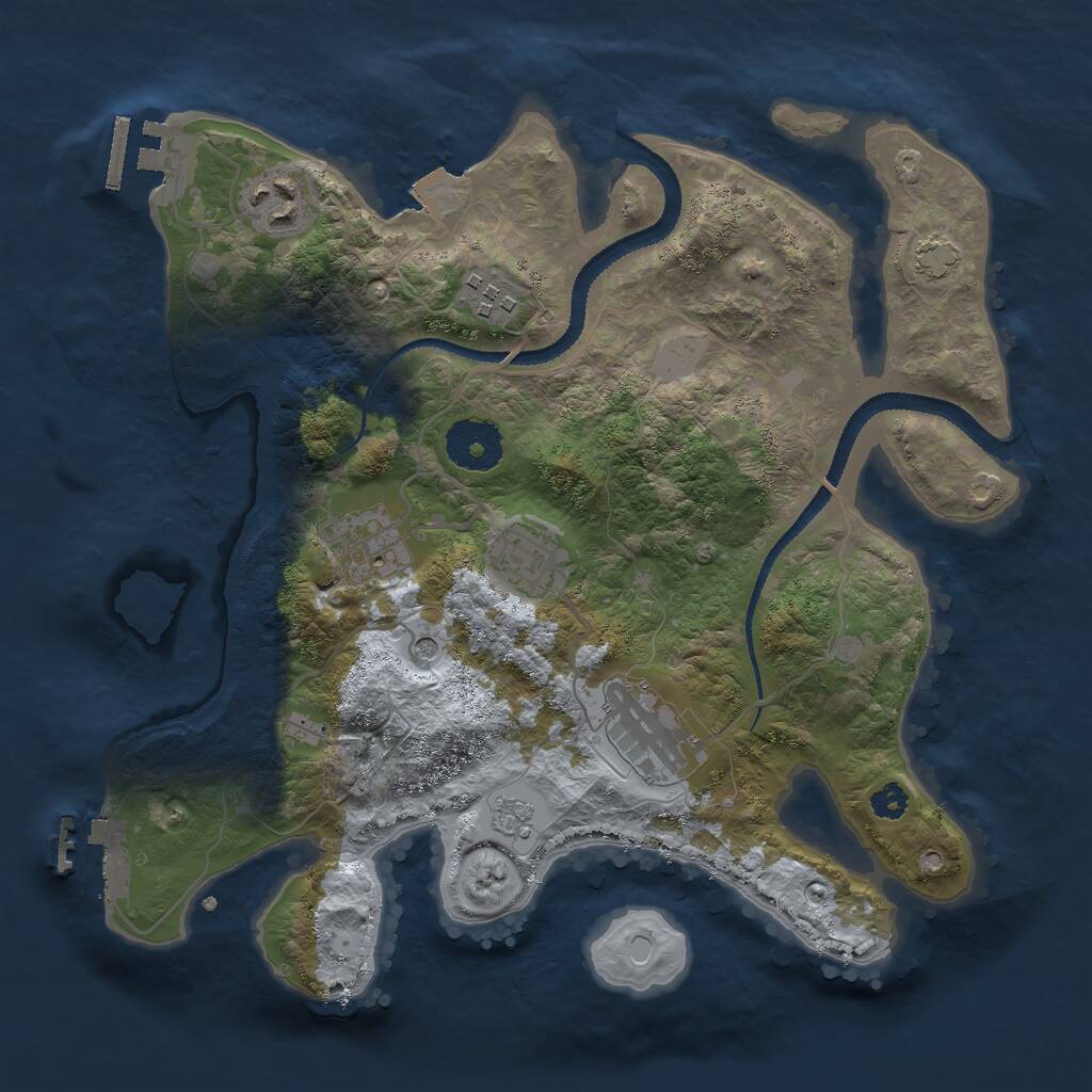 Rust Map: Procedural Map, Size: 3000, Seed: 1347313858, 11 Monuments
