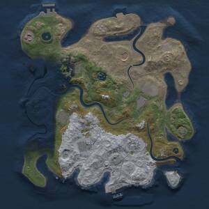 Thumbnail Rust Map: Procedural Map, Size: 3500, Seed: 121850, 15 Monuments