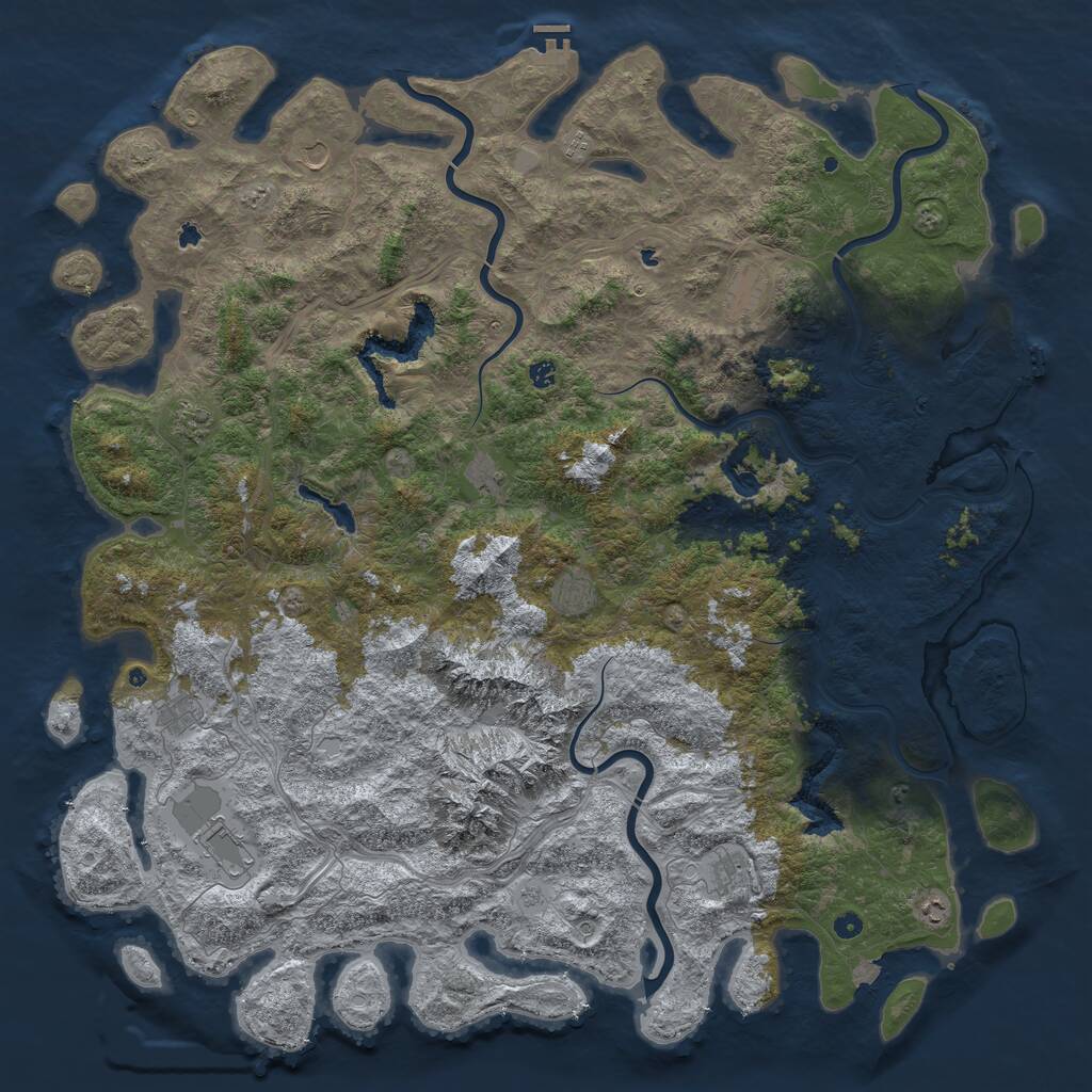 Rust Map: Procedural Map, Size: 6000, Seed: 292680907, 17 Monuments