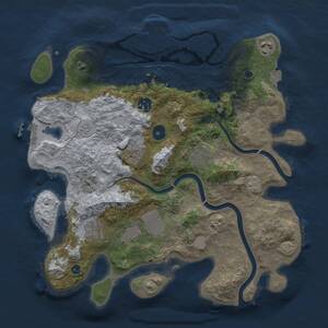 Thumbnail Rust Map: Procedural Map, Size: 3500, Seed: 1888989569, 13 Monuments