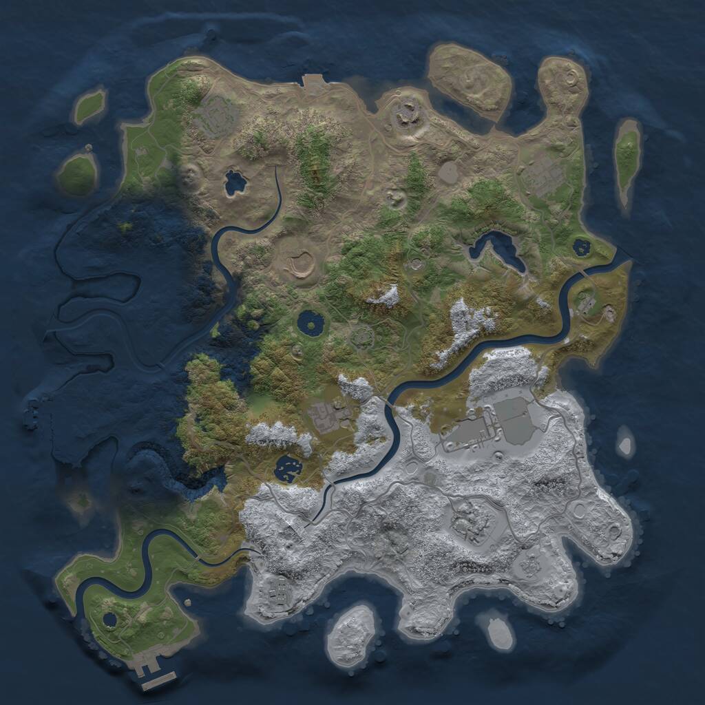 Rust Map: Procedural Map, Size: 4000, Seed: 79753786, 15 Monuments
